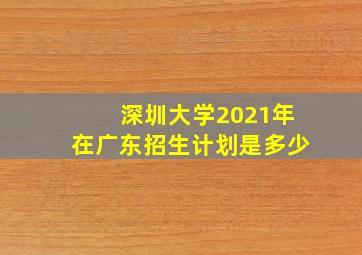 深圳大学2021年在广东招生计划是多少