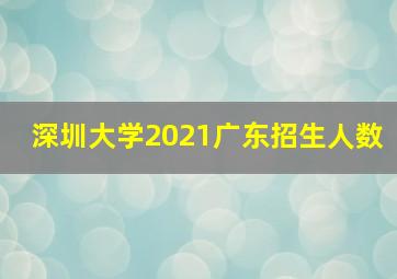 深圳大学2021广东招生人数