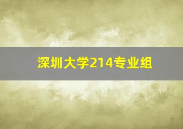 深圳大学214专业组