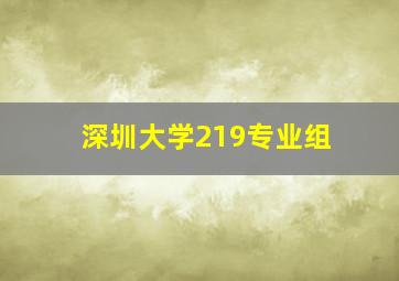 深圳大学219专业组