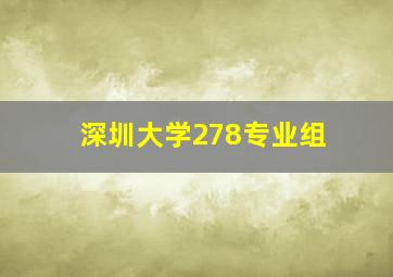 深圳大学278专业组