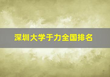 深圳大学于力全国排名