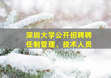 深圳大学公开招聘聘任制管理、技术人员