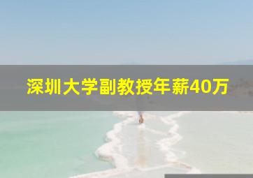 深圳大学副教授年薪40万