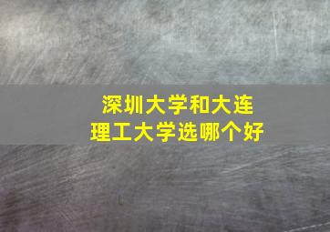 深圳大学和大连理工大学选哪个好