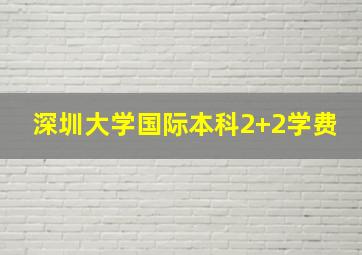 深圳大学国际本科2+2学费