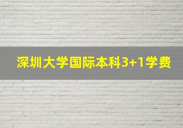 深圳大学国际本科3+1学费