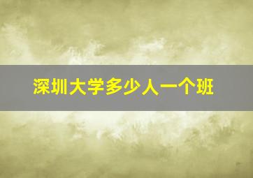 深圳大学多少人一个班