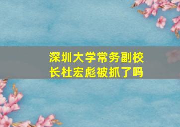 深圳大学常务副校长杜宏彪被抓了吗