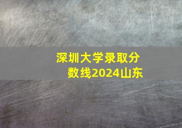 深圳大学录取分数线2024山东