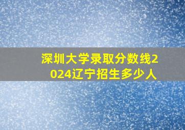 深圳大学录取分数线2024辽宁招生多少人