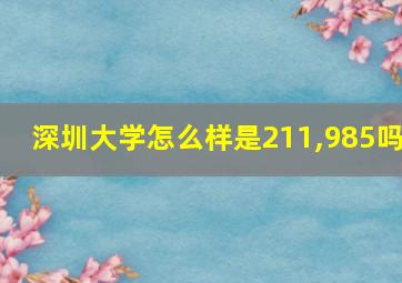 深圳大学怎么样是211,985吗