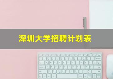 深圳大学招聘计划表