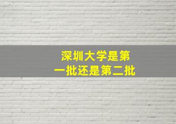 深圳大学是第一批还是第二批