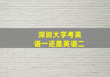 深圳大学考英语一还是英语二