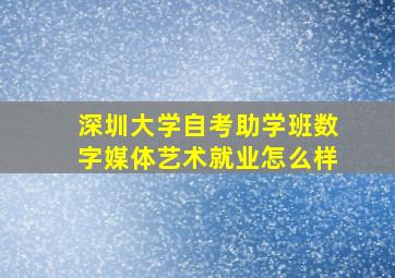 深圳大学自考助学班数字媒体艺术就业怎么样