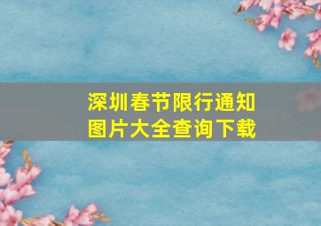 深圳春节限行通知图片大全查询下载