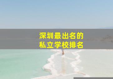 深圳最出名的私立学校排名