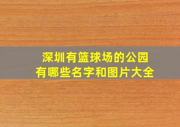 深圳有篮球场的公园有哪些名字和图片大全