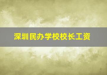 深圳民办学校校长工资