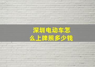 深圳电动车怎么上牌照多少钱