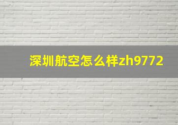 深圳航空怎么样zh9772