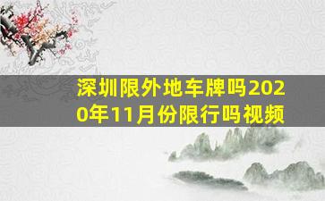 深圳限外地车牌吗2020年11月份限行吗视频