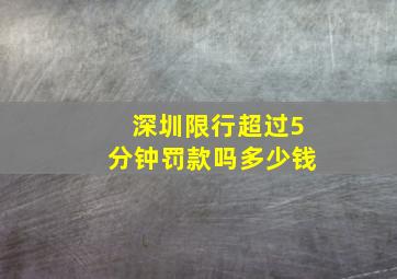 深圳限行超过5分钟罚款吗多少钱