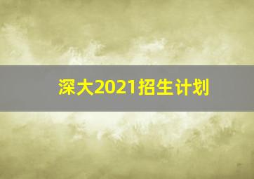 深大2021招生计划