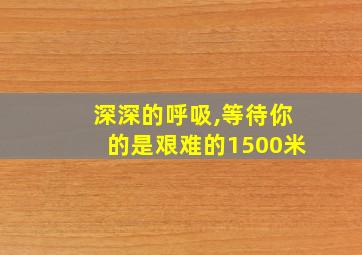 深深的呼吸,等待你的是艰难的1500米