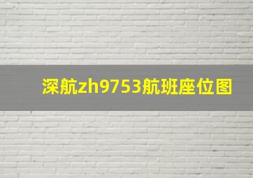 深航zh9753航班座位图