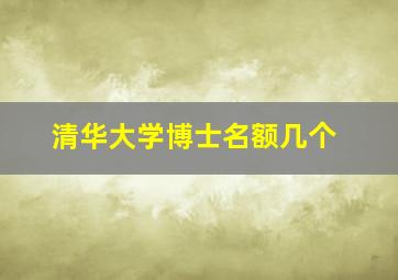 清华大学博士名额几个