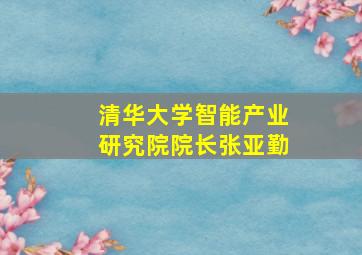 清华大学智能产业研究院院长张亚勤