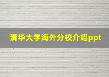 清华大学海外分校介绍ppt