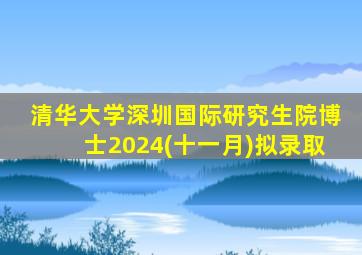 清华大学深圳国际研究生院博士2024(十一月)拟录取