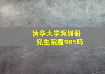 清华大学深圳研究生院是985吗