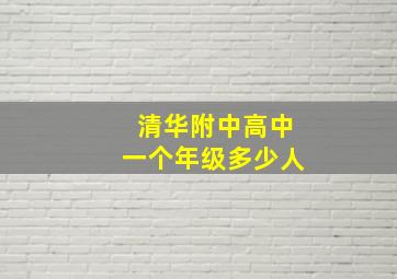 清华附中高中一个年级多少人