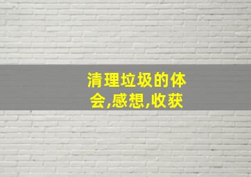 清理垃圾的体会,感想,收获