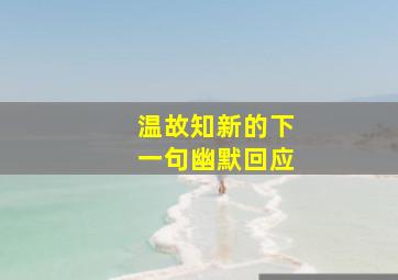 温故知新的下一句幽默回应