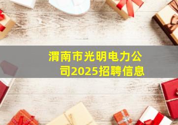 渭南市光明电力公司2025招聘信息