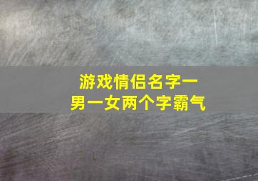 游戏情侣名字一男一女两个字霸气