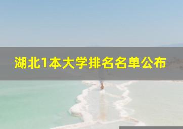 湖北1本大学排名名单公布