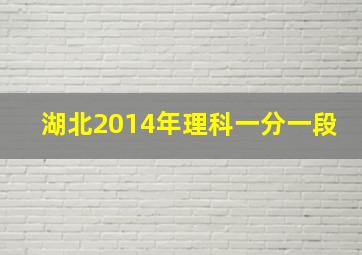 湖北2014年理科一分一段