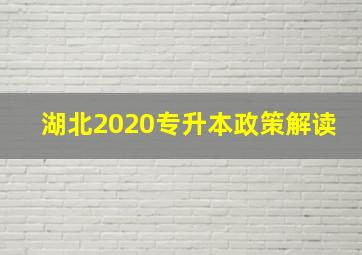 湖北2020专升本政策解读