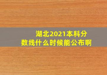 湖北2021本科分数线什么时候能公布啊