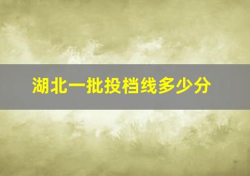 湖北一批投档线多少分