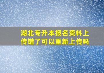 湖北专升本报名资料上传错了可以重新上传吗