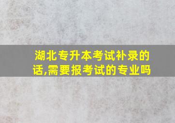 湖北专升本考试补录的话,需要报考试的专业吗