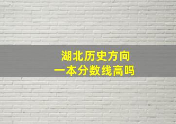 湖北历史方向一本分数线高吗