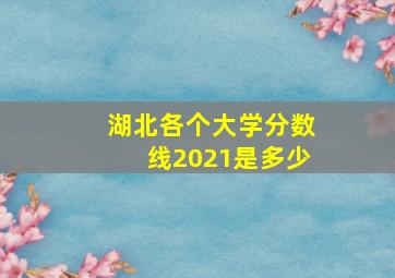 湖北各个大学分数线2021是多少